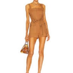 ALC Gilmore linen Stylish Brown Sleeveless Romper